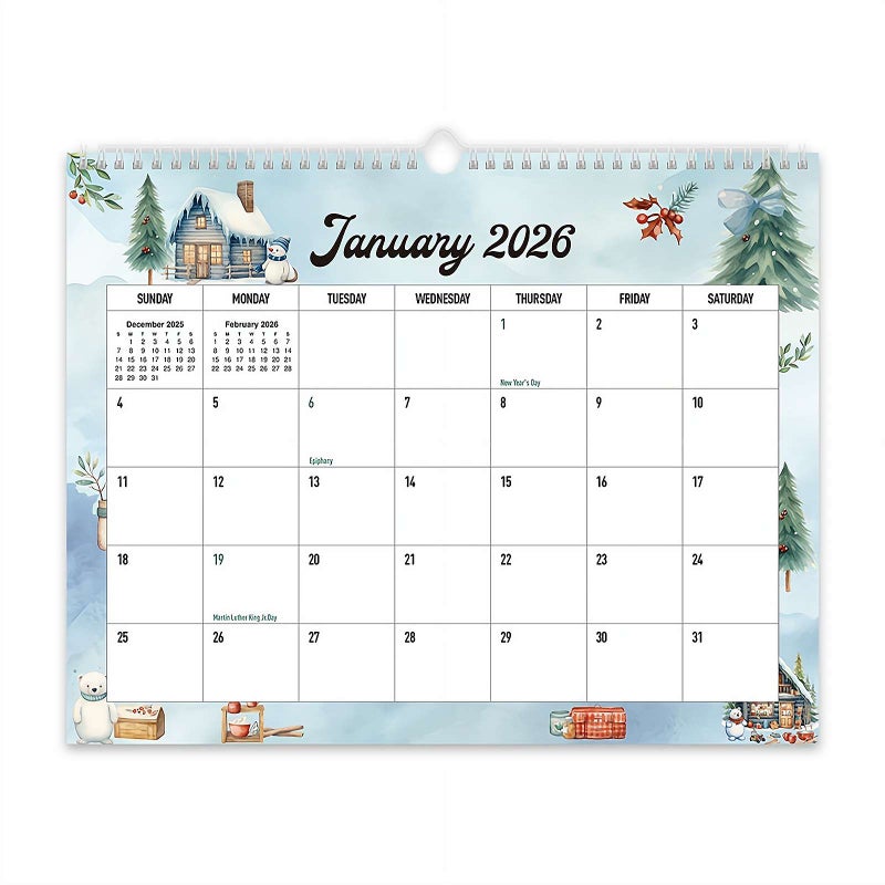 2026 Wall Calendar with Elegant Botanical Design, Monthly Planner with Spiral Binding and Holiday Markers for Home or Office Use - Image 1